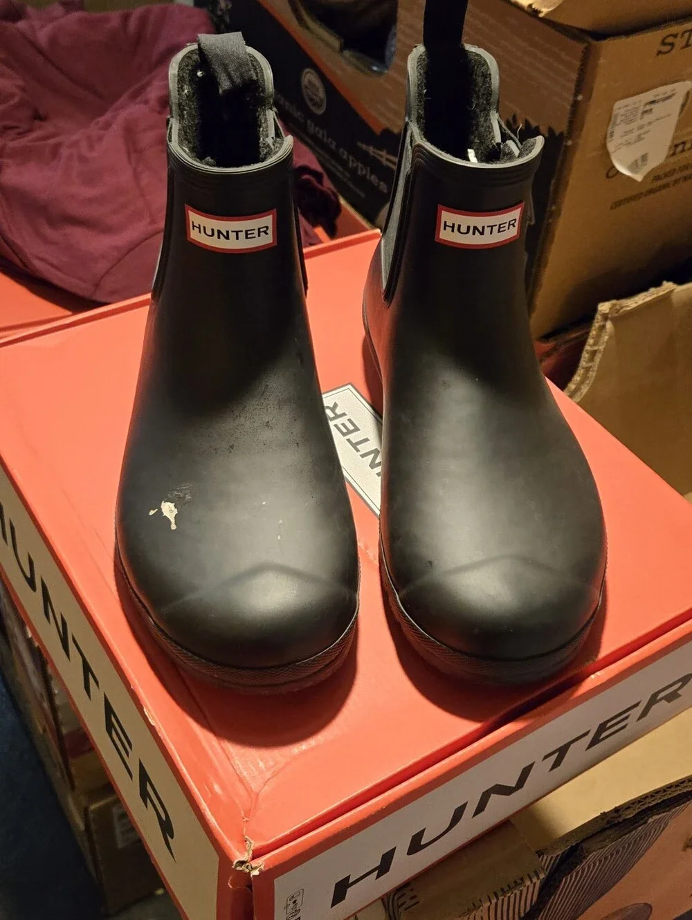 Hunter Women Chelsea Rain Boots Blqck Size 11